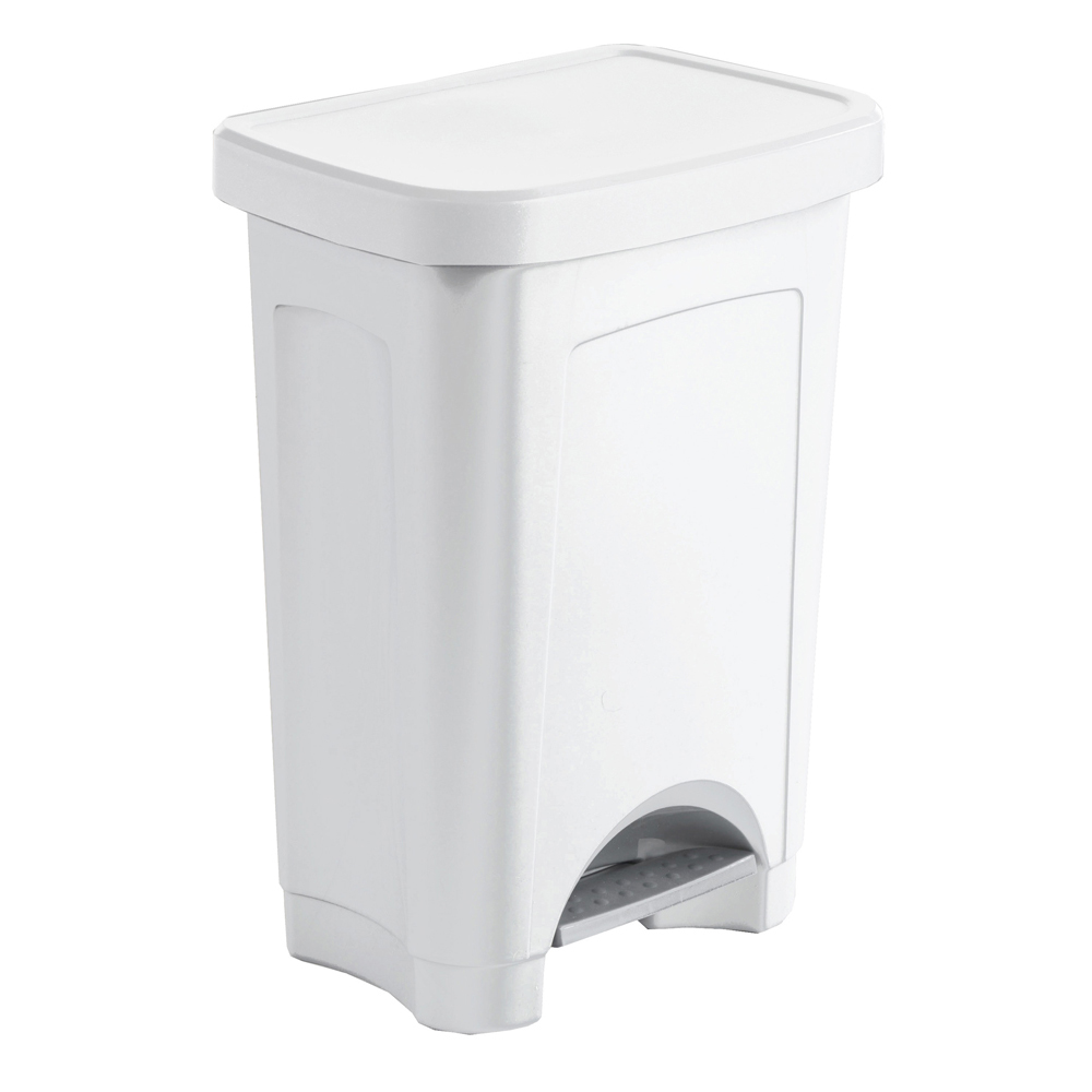 POUBELLE PÉDALE STEP BLANCHE 50 LITRES
