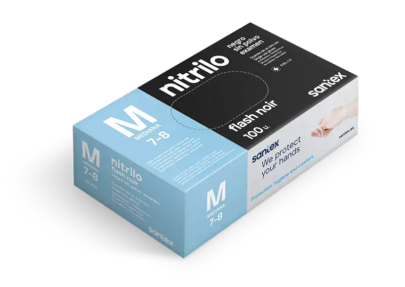 GANTS NITRILE NITRIFLEX NOIR EXTRA SMALL 3.5G 100PCS