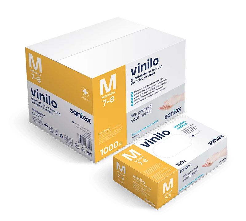 Gants Vinyle Non Poudré Medium transparent 4.5g 100pcs