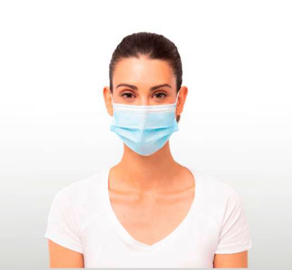 MASQUE 3 COUCHES BLEU 2000PCS