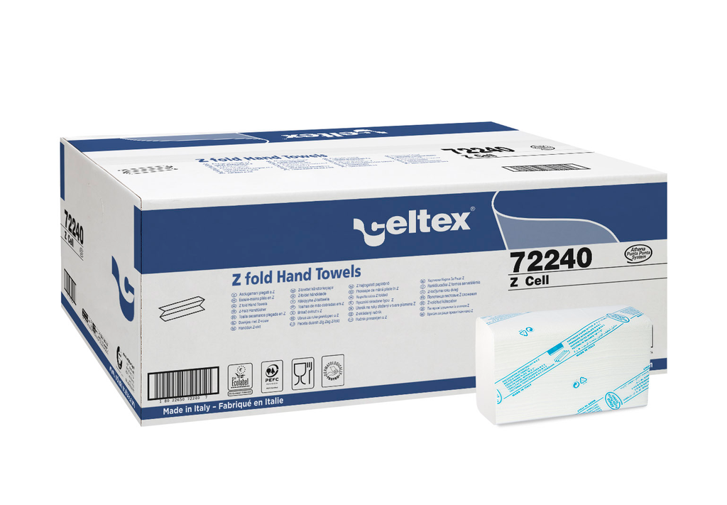 Essuie-mains ZZ-Z 24x24 Blanc 3750 pces