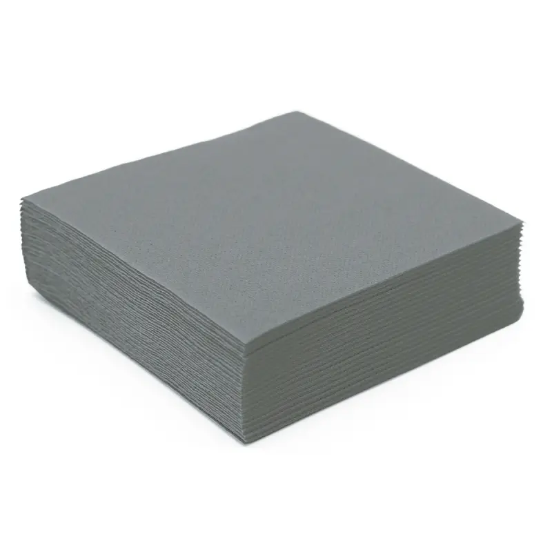 SERVIETTE 40X40CM DOUBLE POINT GRIS ETAIN 1800PCS