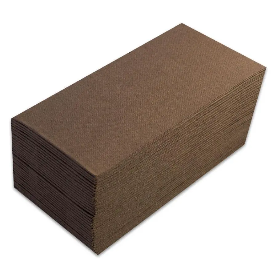 SERVIETTE 40X40CM PLIAGE 1/8 DOUBLE POINT CHOCOLAT 1920PCS