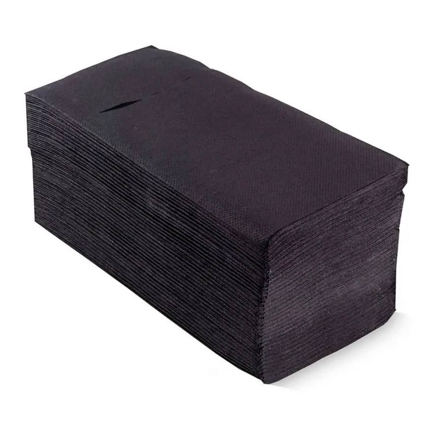 SERVIETTE 40X40CM PLIAGE 1/8 DOUBLE POINT NOIR 1920PCS