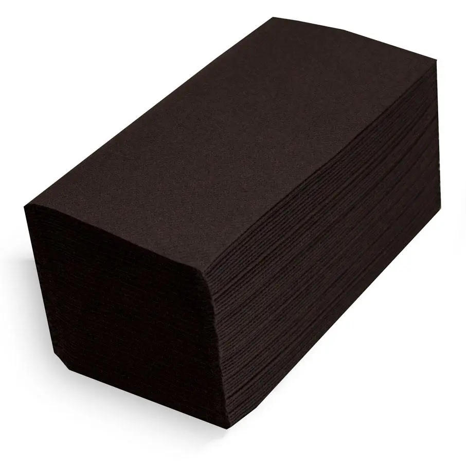 SERVIETTE 40X40CM PLIAGE 1/8 AIRLAID NOIR 960PCS