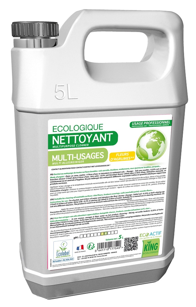 KING EcoActif Déterg. Sols&Surfaces 5L Agrumes