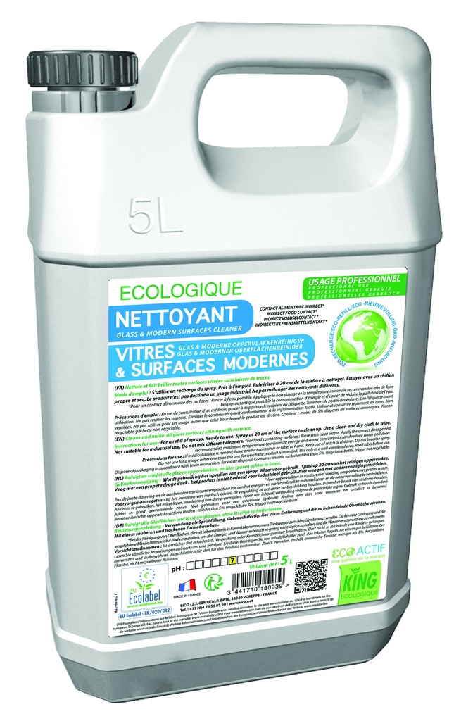 KING ECOACTIF VITRES&SURFACES 5 L