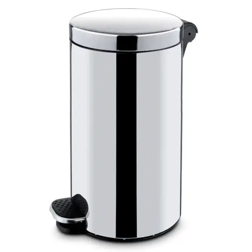 [1301200] POUBELLE À PÉDALE INOX BRILLANT 12 LITRES