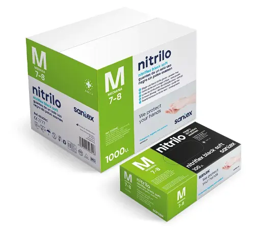 [GDN20M] Gants Nitrile Nitriflex Noir Medium 3.5g 100pcs