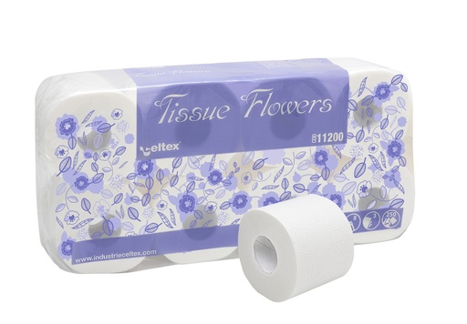 [C11200] PAPIER WC CELLULOSE 3 PLIS FLOWERS 250C 72RLX