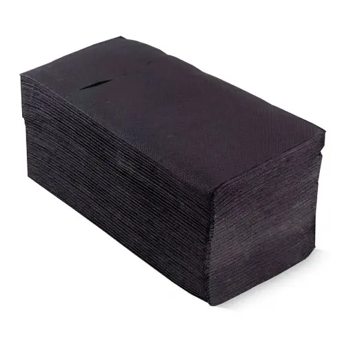 [SER42107569] SERVIETTE 40X40CM PLIAGE 1/8 DOUBLE POINT NOIR 1920PCS